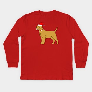 Christmas Golden Retriever Kids Long Sleeve T-Shirt